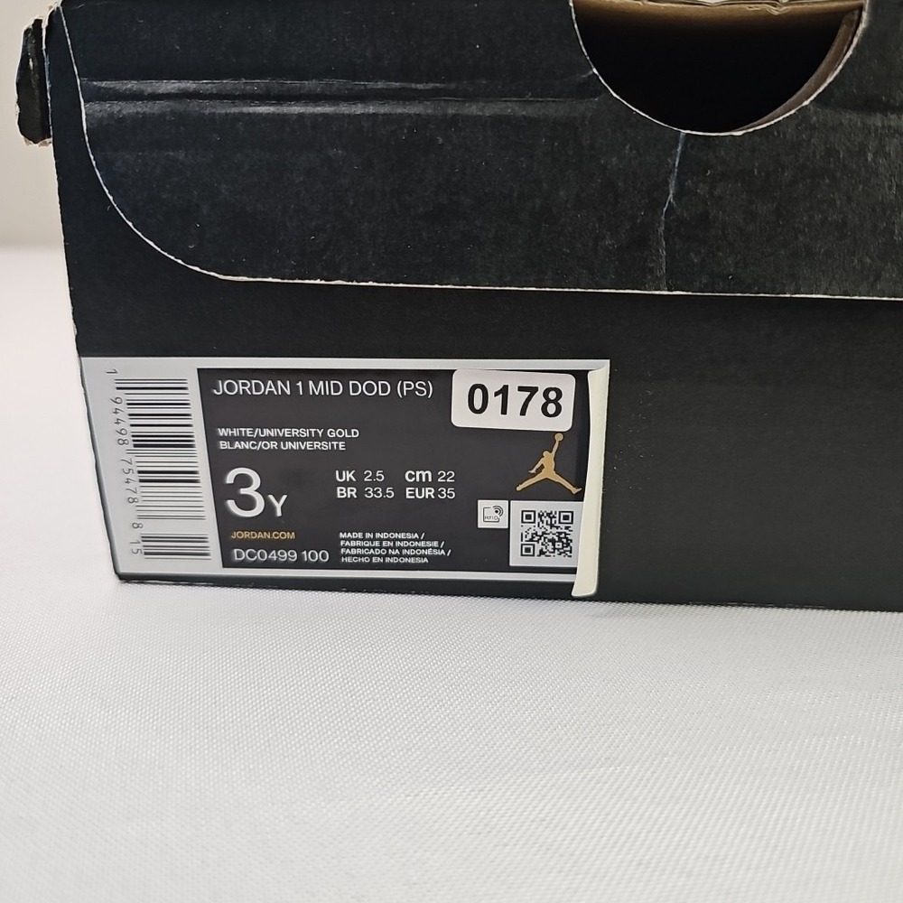 3Y 4.5W Nike Air Jordan 1 Mid Dia De Los Muertos DC0499-100 New In Box - Picture 11 of 11